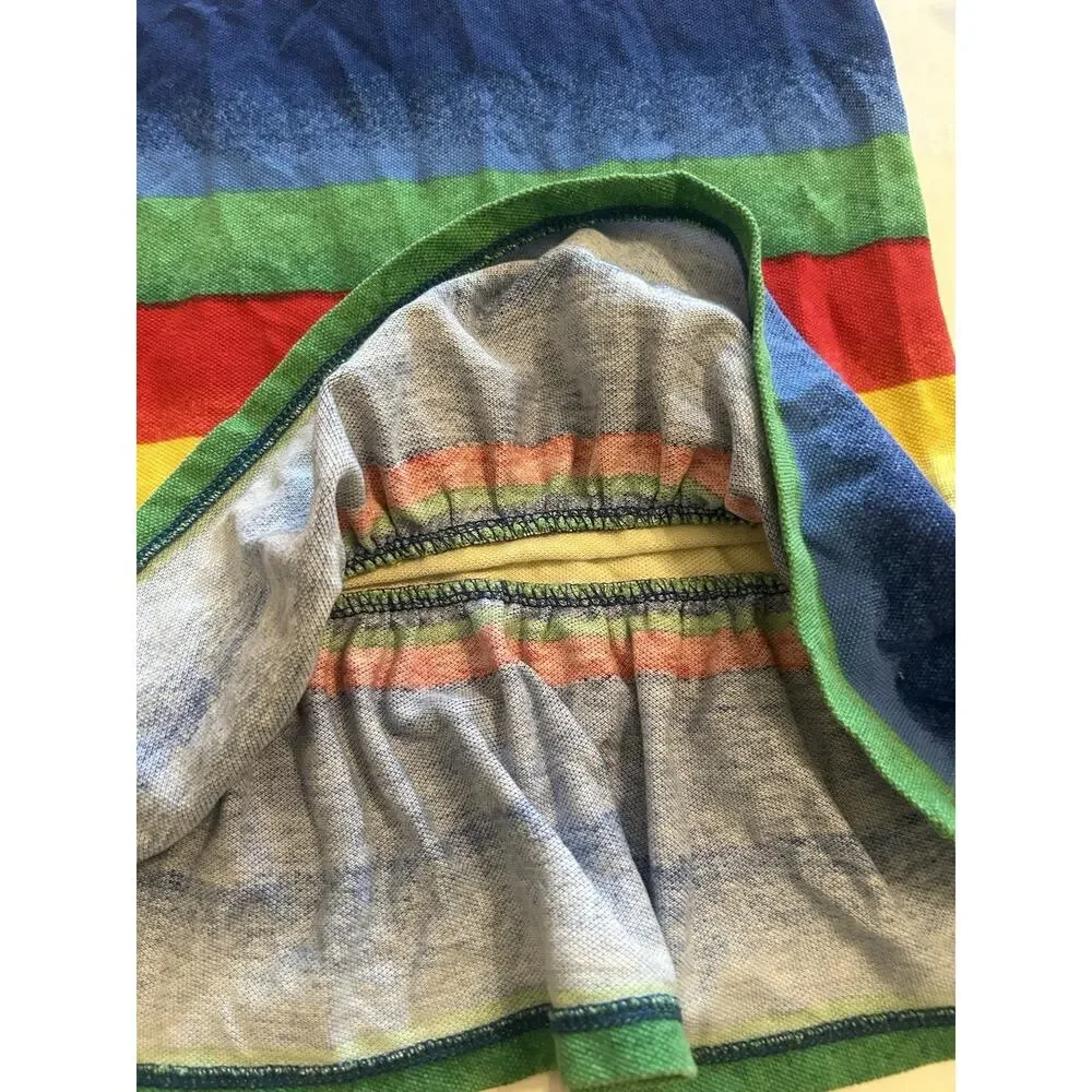 Polo Ralph Lauren Girls Size 6 Dress Multicolored Striped‎ Ruffle Cotton Casual